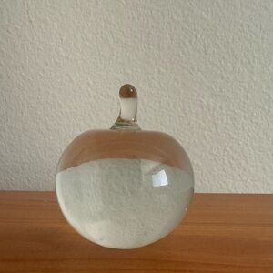 Vintage ACC Handmade Crystal Apple Paperweight